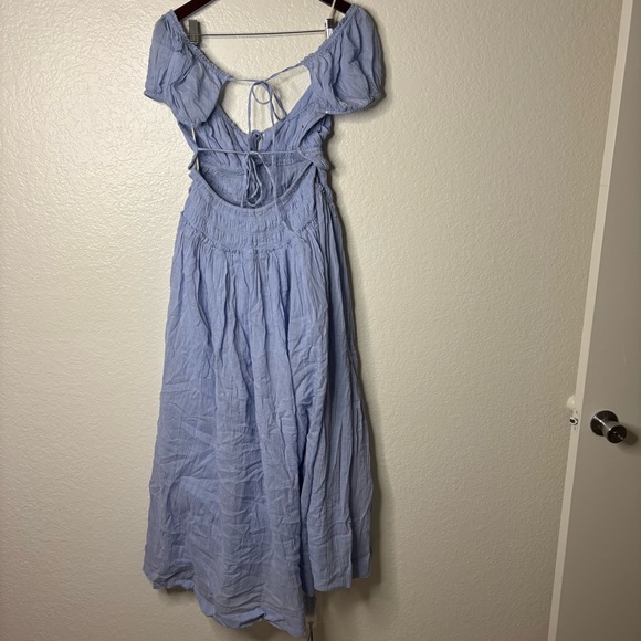 Free People Feeling Bonita Maxi Backless Dress in Blue Heron Size Medium - Picture 6 of 8
